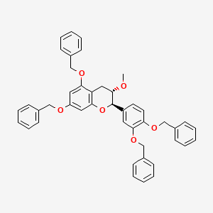 molecular formula C44H40O6 B12720169 (2R-trans)-2-(3,4-Bis(phenylmethoxy)phenyl)-3,4-dihydro-3-methoxy-5,7-bis(phenylmethoxy)-2H-1-benzopyran CAS No. 20728-75-0