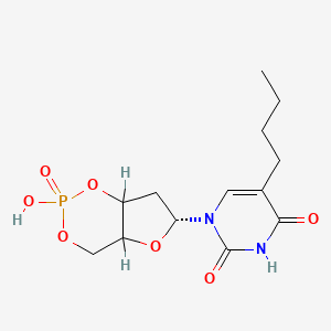 2,4(1H,3H)-Pyrimidinedione, 5-butyl-1-((6R)-tetrahydro-2-hydroxy-2-oxido-4H-furo(3,2-d)-1,3,2-dioxaphosphorin-6-yl)-