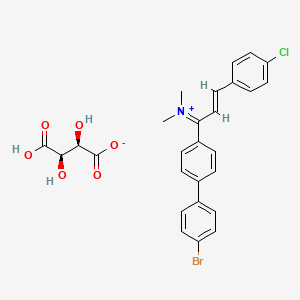 (E)-(gamma-(4'-Bromo(1,1'-biphenyl)-4-yl)-4-chlorocinnamyl)dimethylammonium hydrogen (R-(R*,R*))-tartrate