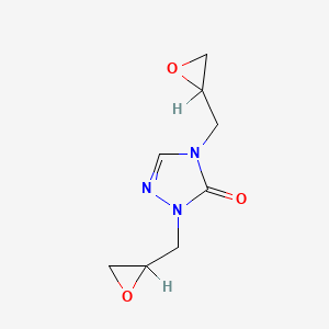 molecular formula C8H11N3O3 B12720241 2,4-Dihydro-2,4-bis(oxiranylmethyl)-3H-1,2,4-triazol-3-one CAS No. 86548-94-9