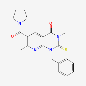 Pyrrolidine, 1-((1,2,3,4-tetrahydro-3,7-dimethyl-4-oxo-1-(phenylmethyl)-2-thioxopyrido(2,3-d)pyrimidin-6-yl)carbonyl)-