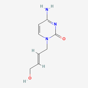 molecular formula C8H11N3O2 B12720336 2(1H)-Pyrimidinone, 4-amino-1-(4-hydroxy-2-butenyl)-, (E)- CAS No. 117011-72-0