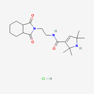 molecular formula C19H30ClN3O3 B12720352 1H-Pyrrole-3-carboxamide, 2,5-dihydro-N-(2-(octahydro-1,3-dioxo-2H-isoindol-2-yl)ethyl)-2,2,5,5-tetramethyl-, monohydrochloride CAS No. 93798-99-3