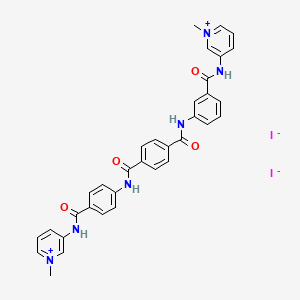 Pyridinium, 1-methyl-3-(m-(p-((p-((1-methylpyridinium-3-yl)carbamoyl)phenyl)carbamoyl)benzamido)benzamido)-, diiodide