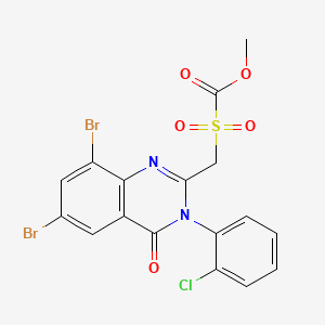 Formic acid, (((6,8-dibromo-3-(2-chlorophenyl)-3,4-dihydro-4-oxo-2-quinazolinyl)methyl)sulfonyl)-, methyl ester