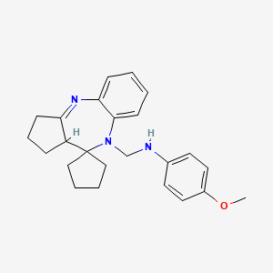 Spiro(benzo(b)cyclopenta(e)(1,4)diazepine-10(9H),1'-cyclopentane)-9-methanamine, 1,2,3,10a-tetrahydro-N-(4-methoxyphenyl)-