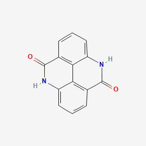 molecular formula C14H8N2O2 B12720379 Pyrido(2,3,4,5-lmn)phenanthridine-5,10-dione, 4,9-dihydro- CAS No. 727-48-0