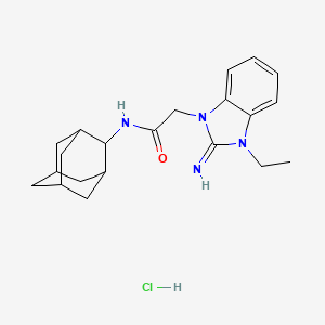 1H-Benzimidazole-1-acetamide, 2,3-dihydro-3-ethyl-2-imino-N-tricyclo(3.3.1.1(sup 3,7))dec-2-yl-, monohydrochloride