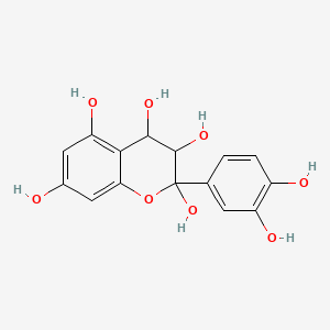 molecular formula C15H14O8 B12720390 Flavan, 2,3,3',4,4',5,7-heptahydroxy- CAS No. 64296-43-1