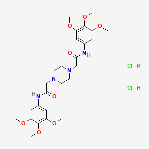 molecular formula C26H38Cl2N4O8 B12720425 1,4-Piperazinediacetamide, N,N'-bis(3,4,5-trimethoxyphenyl)-, dihydrochloride CAS No. 68061-37-0