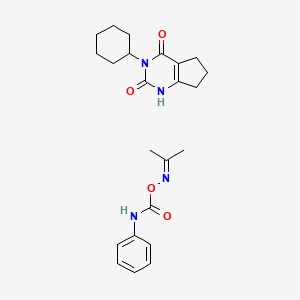 1H-Cyclopentapyrimidine-2,4(3H,5H)-dione, 3-cyclohexyl-6,7-dihydro-, mixt. with 2-propanone O-((phenylamino)carbonyl)oxime