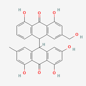 molecular formula C30H22O8 B12720476 Palmidin A CAS No. 17062-55-4