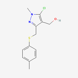 molecular formula C13H15ClN2OS B1272061 (5-氯-1-甲基-3-{[(4-甲基苯基)硫代]-甲基}-1H-吡唑-4-基)甲醇 CAS No. 318234-43-4