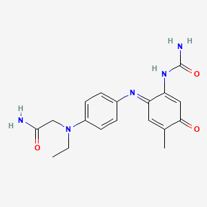 2-((4-((2-(Carbamoylamino)-5-methyl-4-oxo-2,5-cyclohexadien-1-ylidene)amino)phenyl)ethylamino)acetamide