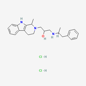 2H-Pyrido(3,4-b)indole-2-ethanol, 1,3,4,9-tetrahydro-1-methyl-alpha-(((1-methyl-2-phenylethyl)amino)methyl)-, dihydrochloride