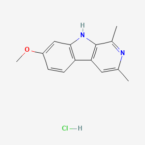 molecular formula C14H15ClN2O B12720677 9H-Pyrido(3,4-b)indole, 1,3-dimethyl-7-methoxy-, hydrochloride CAS No. 102206-97-3