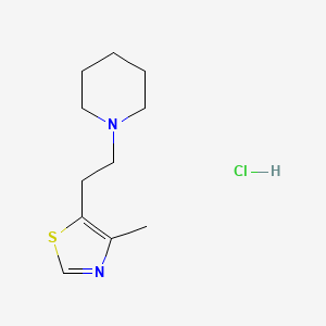 molecular formula C11H19ClN2S B12720679 Piperidine, 1-(2-(4-methyl-5-thiazolyl)ethyl)-, monohydrochloride CAS No. 89663-21-8