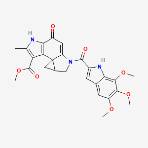 Cyclopropa(c)pyrrolo(3,2-e)indole-7-carboxylic acid, 1,2,4,5,8,8a-hexahydro-6-methyl-4-oxo-2-((5,6,7-trimethoxy-1H-indol-2-yl)carbonyl)-, methyl ester