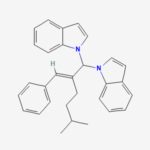 1H-Indole, 1,1'-(5-methyl-2-(phenylmethylene)hexylidene)bis-