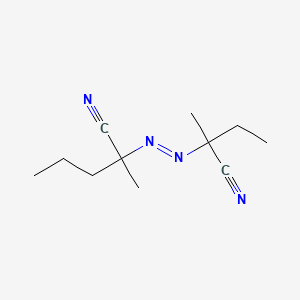 molecular formula C11H18N4 B12720727 Pentanenitrile, 2-((1-cyano-1-methylpropyl)azo)-2-methyl- CAS No. 188669-42-3