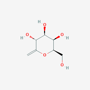 molecular formula C7H12O5 B12720742 2,6-Anhydro-1-deoxygalacto-hept-1-enitol CAS No. 62771-96-4