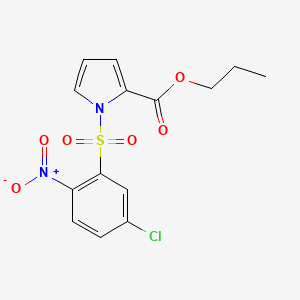 1H-Pyrrole-2-carboxylic acid, 1-((5-chloro-2-nitrophenyl)sulfonyl)-, propyl ester