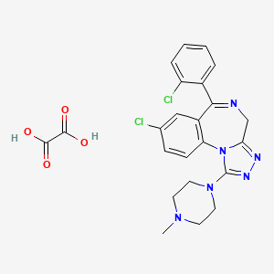 8-chloro-6-(2-chlorophenyl)-1-(4-methylpiperazin-1-yl)-4H-[1,2,4]triazolo[4,3-a][1,4]benzodiazepine;oxalic acid