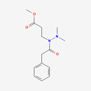 Benzeneacetic acid, 1-(3-methoxy-3-oxopropyl)-2,2-dimethylhydrazide