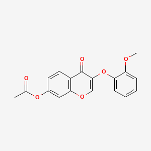 4H-1-Benzopyran-4-one, 7-(acetyloxy)-3-(2-methoxyphenoxy)-