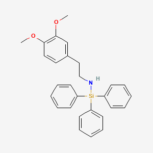 molecular formula C28H29NO2Si B12720814 Silanamine, N-(2-(3,4-dimethoxyphenyl)ethyl)-1,1,1-triphenyl- CAS No. 80930-68-3