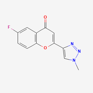 molecular formula C12H8FN3O2 B12720862 4H-1-Benzopyran-4-one, 6-fluoro-2-(1-methyl-1H-1,2,3-triazol-4-yl)- CAS No. 131924-42-0