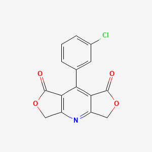 molecular formula C15H8ClNO4 B12720910 8-(3-chlorophenyl)-5,11-dioxa-2-azatricyclo[7.3.0.03,7]dodeca-1,3(7),8-triene-6,10-dione CAS No. 120260-22-2