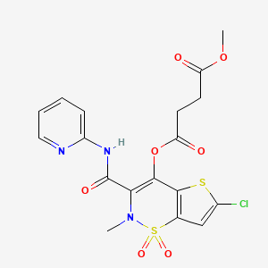 Butanedioic acid, 6-chloro-2-methyl-3-((2-pyridinylamino)carbonyl)-2H-thieno(2,3-e)-1,2-thiazin-4-yl methyl ester, S,S-dioxide