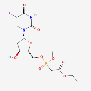 (((1-(2,4-Dioxo-5-iodo-1,2,3,4-tetrahyropyrimidin-1-yl)-2-deoxy-beta-D-erythro-pentofuranos-5-yl)oxy)methoxyphosphinyl)acetic acid ethyl ester oxide