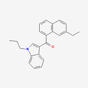 molecular formula C24H23NO B12720944 Methanone, (7-ethyl-1-naphthalenyl)(1-propyl-1H-indol-3-yl)- CAS No. 824960-57-8