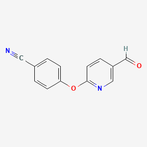 molecular formula C13H8N2O2 B1272096 4-[(5-Formyl-2-pyridinyl)oxy]benzenecarbonitrile CAS No. 328547-41-7