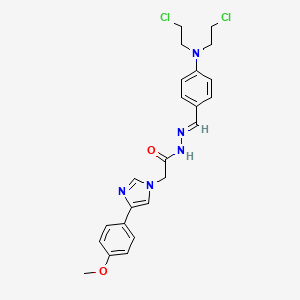 1H-Imidazole-1-acetic acid, 4-(4-methoxyphenyl)-, ((4-(bis(2-chloroethyl)amino)phenyl)methylene)hydrazide