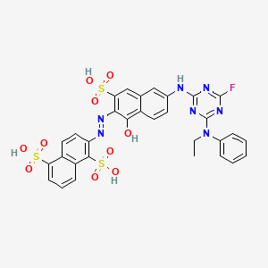 2-((6-((4-(Ethylphenylamino)-6-fluoro-1,3,5-triazin-2-yl)amino)-1-hydroxy-3-sulpho-2-naphthyl)azo)naphthalene-1,5-disulphonic acid