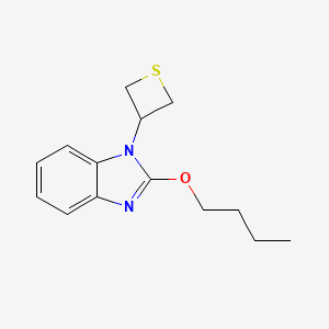 molecular formula C14H18N2OS B12720981 1H-Benzimidazole, 2-butoxy-1-(3-thietanyl)- CAS No. 159326-44-0