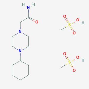 molecular formula C14H31N3O7S2 B12720995 1-Piperazineacetamide, N-cyclohexyl-, dimethanesulfonate CAS No. 118989-74-5