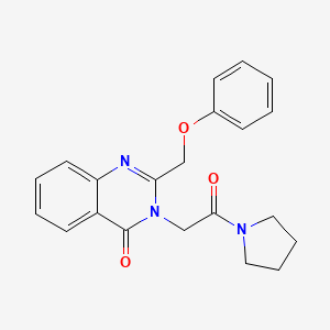 Pyrrolidine, 1-((4-oxo-2-(phenoxymethyl)-3(4H)-quinazolinyl)acetyl)-