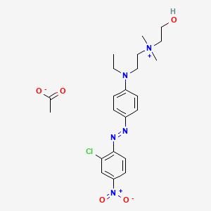 molecular formula C22H30ClN5O5 B12721059 (2-((4-((2-Chloro-4-nitrophenyl)azo)phenyl)ethylamino)ethyl)(2-hydroxyethyl)dimethylammonium acetate CAS No. 85030-24-6