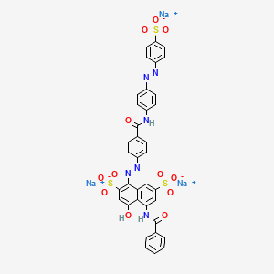 2,7-Naphthalenedisulfonic acid, 5-(benzoylamino)-4-hydroxy-1-((4-(((4-((4-sulfophenyl)azo)phenyl)amino)carbonyl)phenyl)azo)-, trisodium salt