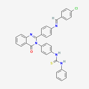 Thiourea, N-(4-(2-(4-(((4-chlorophenyl)methylene)amino)phenyl)-4-oxo-3(4H)-quinazolinyl)phenyl)-N'-phenyl-