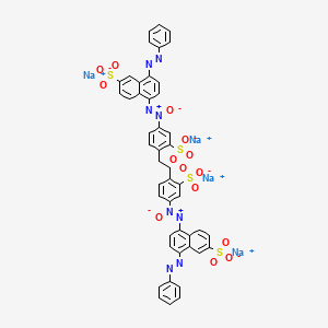 molecular formula C46H30N8Na4O14S4 B12721128 Tetrasodium 5,5'-(ethylenebis((3-sulphonato-4,1-phenylene)-ONN-azoxy))bis(8-(phenylazo)naphthalene-2-sulphonate) CAS No. 93982-66-2