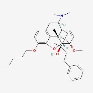 molecular formula C34H43NO4 B12721154 6,14-Ethenomorphinan-7-methanol, 3-butoxy-alpha,17-dimethyl-4,5-epoxy-6-methoxy-alpha-(2-phenylethyl)-, (5-alpha,7-alpha(R))- CAS No. 61520-40-9