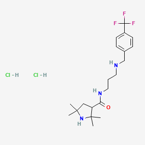 3-Pyrrolidinecarboxamide, 2,2,5,5-tetramethyl-N-(3-(((4-(trifluoromethyl)phenyl)methyl)amino)propyl)-, dihydrochloride