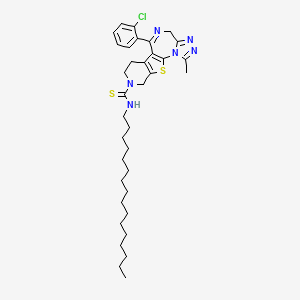 9-(2-chlorophenyl)-N-hexadecyl-3-methyl-17-thia-2,4,5,8,14-pentazatetracyclo[8.7.0.02,6.011,16]heptadeca-1(10),3,5,8,11(16)-pentaene-14-carbothioamide