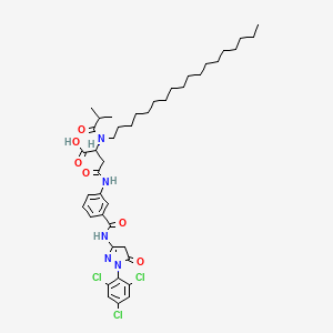 N-(3-(((4,5-Dihydro-5-oxo-1-(2,4,6-trichlorophenyl)-1H-pyrazol-3-yl)amino)carbonyl)phenyl)-N2-(2-methylpropionyl)-N2-octadecyl-DL-asparagine