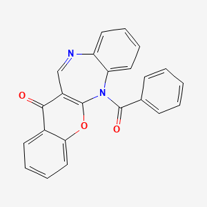 (1)Benzopyrano(2,3-b)(1,5)benzodiazepin-13(6H)-one, 6-benzoyl-